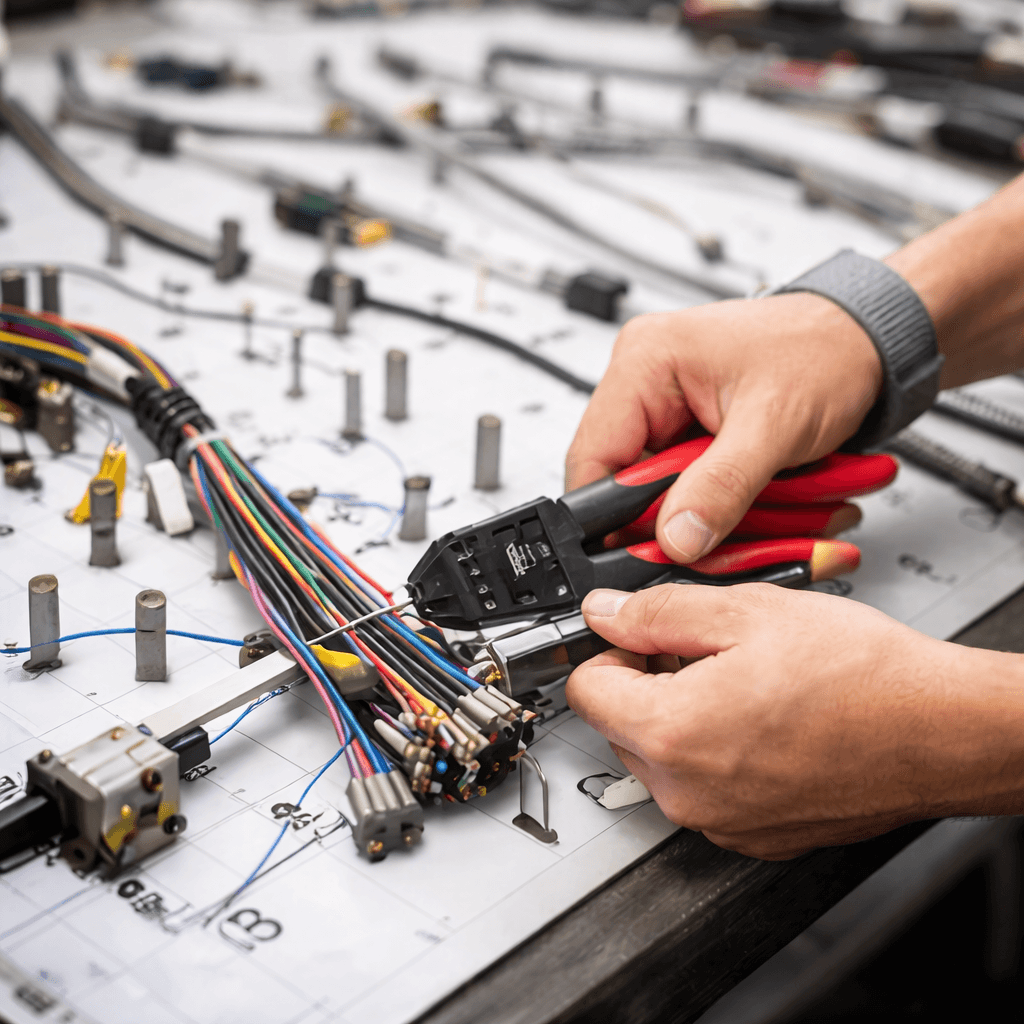 Wire crimping and termination for custom cable assembly